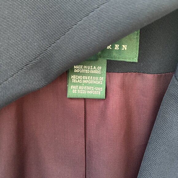 Lauren Ralph Lauren Tailored Longline Navy Blazer Women Size 10 - Picture 9 of 10